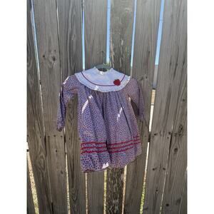 Perfect vintage apples little girls kids dress, size 4 Youngland